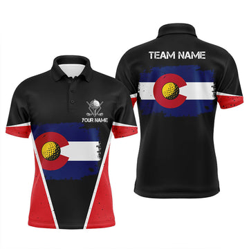 Custom Retro Colorado Flag Black Patriotic Golf Shirt Men's Polo Shirt S-5XL