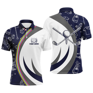 Personalized Navy Golf Gifts Custom Golf Equipment Men's Polo Shirt S-5XL