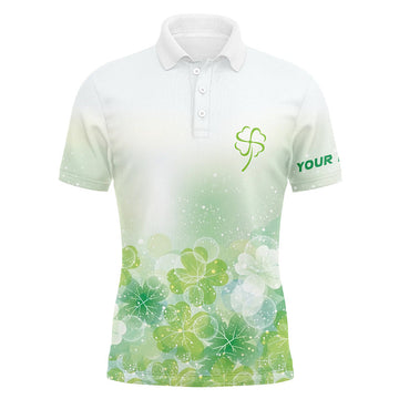 Green Clover Twinkle Patrick Day Golf Gift Custom Polo Men's Polo Shirt S-5XL