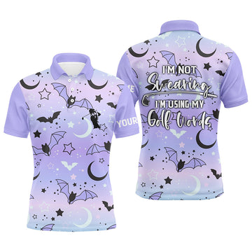 Galaxy Halloween Bats Golf Shirt S-5XL Spooky Sportswear Men's Polo Shirt