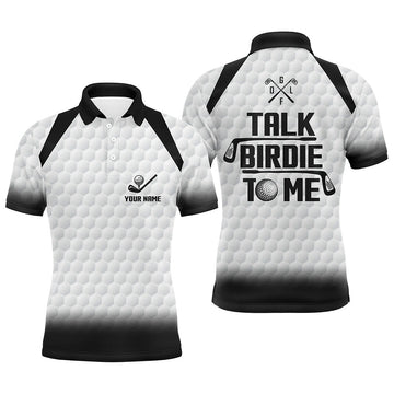 Talk Birdie To Me Black White Golf Shirt for Men Size S-5XL Men's Polo Shirt