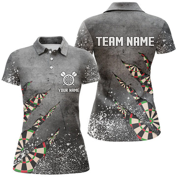 Custom Paint Splash Grey Dart Team Shirt for Women's Polo Shirts S-5XL