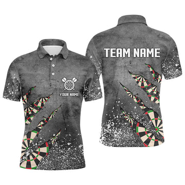 Custom Paint Splash Grey Dart Jersey for Men Team Shirt Men's Polo Shirt S-5XL