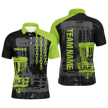 Customized Disc Golf Chain Black Green Retro Polo Shirt Men's Polo Shirt S-5XL