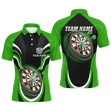 Personalized Black Green Darts Shirt Custom Dart Jerseys Men's Polo Shirt S-5XL