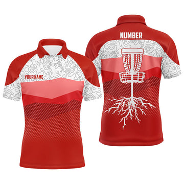 Custom Red Mountains Golf Course Shirt Cool Golf Gifts Men's Polo Shirt S-5XL
