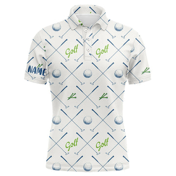 Golf Pattern Seamless Custom Name Cool Golf Men's Polo Shirt Size S-5XL