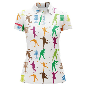 Custom Colorful Disc Golf Shirt for Women Unique Golf Gift Women's Polo Shirts S-5XL