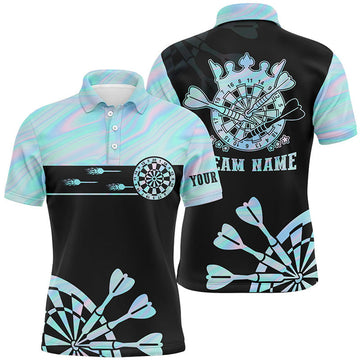 Custom Holographic Tie Dye Darts Shirt for Men Men's Polo Shirt S-5XL