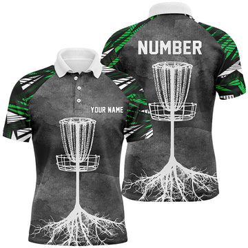 Grey Green Camo Custom Disc Golf Shirt for Men S-5XL Men's Polo Shirt S-5XL