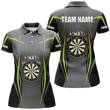 Custom Grey Sports Darts Shirt for with Unique Design Women's Polo Shirts S-5XL