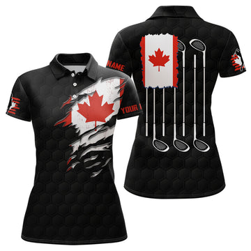 Custom Canada Flag Golf Polo Shirt Red Maple Leaf Gifts Women's Polo Shirts S-5XL