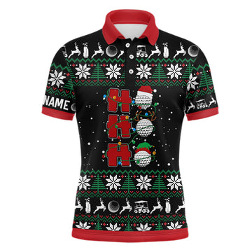 Custom Name Christmas Men's Golf Polo Shirt Best Golf Gifts For Men S-5XL