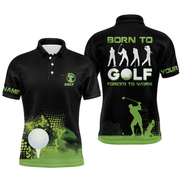 Grunge Graphic Green Wet Paint Black Golf Mens Polo Shirt S-5XL