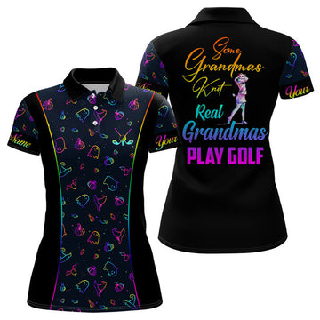 Custom Some Grandmas Knit Real Play Golf Colorful Halloween Women's Polo Shirts S-5XL