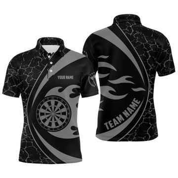 Personalized Grey Fire Flame Darts Men Polo Shirt Darts Shirt For Men Polo Shirt Size S-5XL