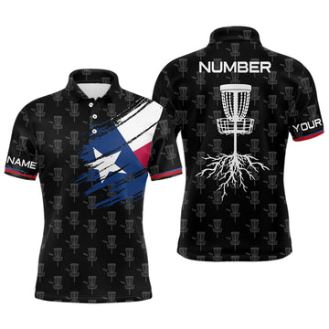 Texas Flag Disc Golf Shirt Patriotic Custom Men's Polo Shirt S-5XL