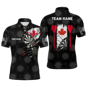 Personalized Canada Flag Mens Darts Polo Shirt Patriotic S-5XL