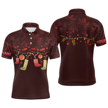 Personalized Red Christmas Golf Gift Shirt for Men Men's Polo Shirt S-5XL