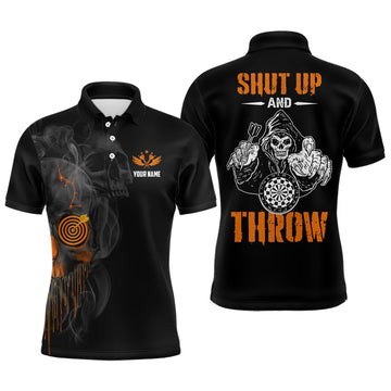 Men's Skull Darts Custom Halloween Orange Darts Men's Polo Shirt