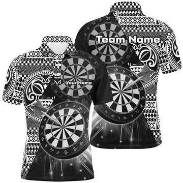 Personalized Tribal White Black Dart Jerseys Men's Polo Shirt S-5XL