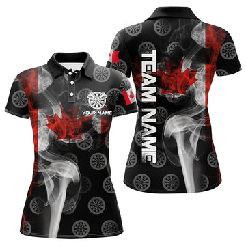 Custom Personalized Smoke Canada Flag Darts Polo Shirts for Women's Polo Shirts S-5XL
