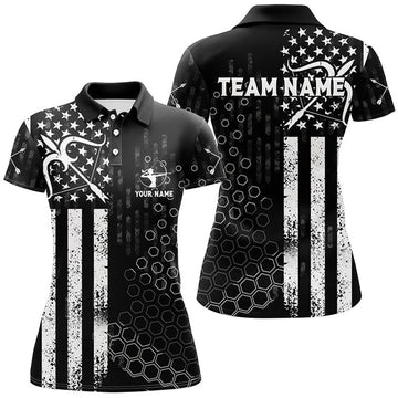 Custom American Flag Archery Shirt With Bows For Women's Polo Shirts S-5XL