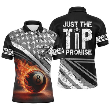 Personalized US Flag 8 Ball Pool 3D Shirt S-5XL For Men Men's Polo Shirt