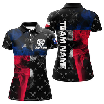 Custom Personalized Smoke Texas Flag Dart Women's Polo Shirts S-5XL
