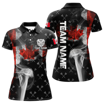 Custom Personalized Smoke Canada Flag Dart Polo Shirts Women's Polo Shirts S-5XL