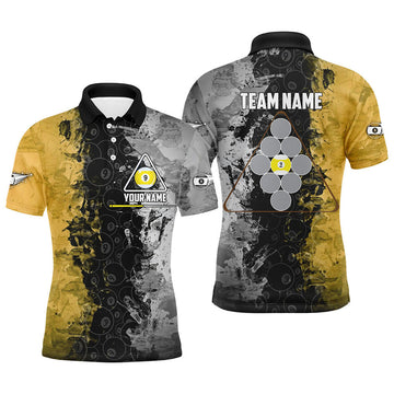 Personalized 9 Ball Pool Shirt Custom Name Billiard Team Men's Polo Shirt S-5XL