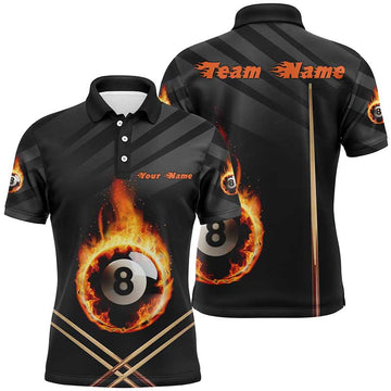 Personalized Fire 8 Ball Billiard 3D Polo Shirts For Men Polo Shirt Size S-5XL