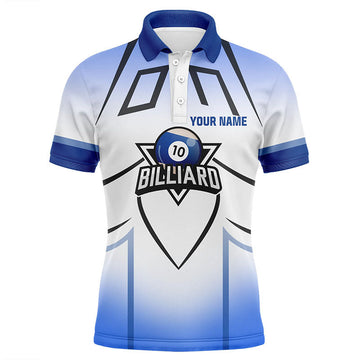 Personalized Blue 10 Ball Billiard 3D Shirt S-5XL Men's Polo Shirt