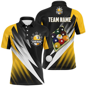 Custom Name Billiard 9 Ball Pool 3D Jersey Men's Polo Shirt S-5XL