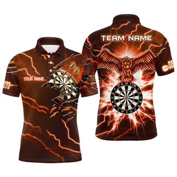 Personalized Thunder Orange Eagle Dart Shirt Men's Polo Shirt S-5XL