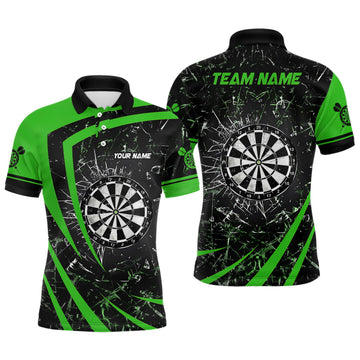 Personalized Dart Team Shirt Green Glass Break Men's Polo Shirt S-5XL