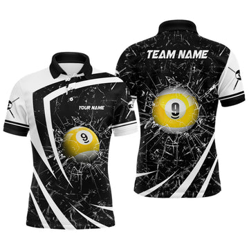 Personalized Glass Break 9 Ball Pool Polo Shirt S-5XL Men's Polo Shirt