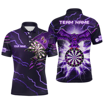 Custom Thunder Purple Eagle Dart Team Shirt Men's Polo Shirt S-5XL