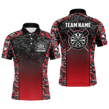 Custom Camo Red Dart Jersey for Men Dart Team Shirt Men's Polo Shirt S-5XL