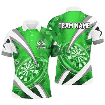 Custom Team League Darts Shirt 3D Green Jerseys Men's Polo Shirt S-5XL