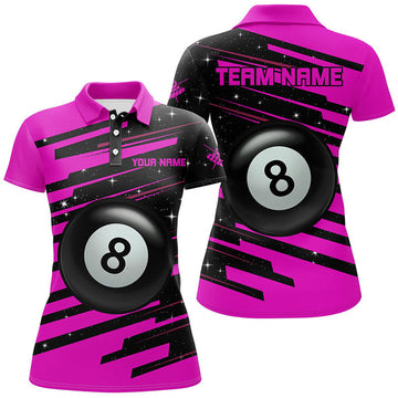 Custom 8 Ball Pool Polo Shirts for Women Valentine's Women's Polo Shirts S-5XL