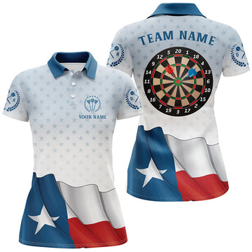 Custom Personalized Texas Flag Darts for Patriotic Players Women's Polo Shirts S-5XL