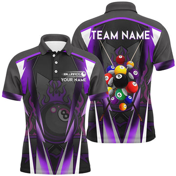 Purple 8 Ball Pool Billiard Customized Team Polo Shirt Men's Polo Shirt S-5XL