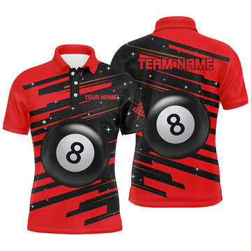 Red 8 Ball Pool Billiard Polo Shirts For Men Men's Polo Shirt S-5XL