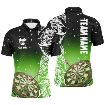 Custom Dart League Shirt 3D Dart Board Green Version Men's Polo Shirt S-5XL