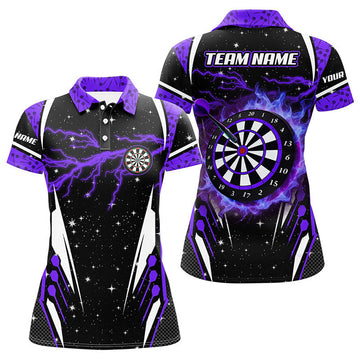 Custom Personalized Purple Dart Team League Shirts Women's Polo Shirts S-5XL