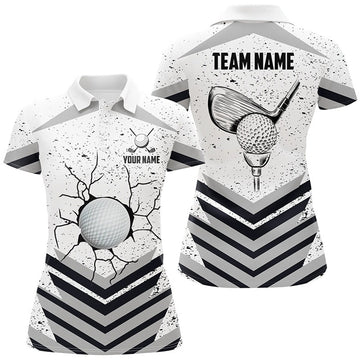 Custom Crack Golf Ball Grunge Team Shirt for Golfer Women's Polo Shirts S-5XL