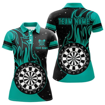 Custom Personalized Turquoise Darts Fire Best For Women's Darts Team S-5XL