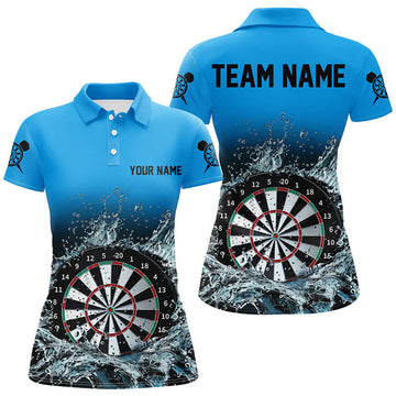 Custom 3D Printed Blue Board in Water for Darts Fans Women's Polo Shirts S-5XL