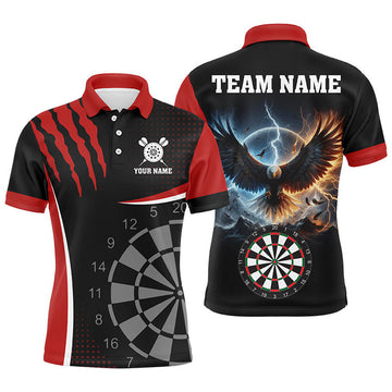 Personalized 3D Eagle Darts Thunder Lightning Men Polo Shirt S-5XL
